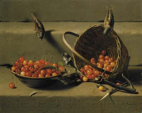 George Hitchcock The cherry thieves Norge oil painting art